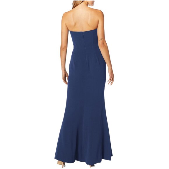 Dress The Population NWT $298 Ellen Strapless Trumpet Gown, Blue Women's Size XL - Picture 2 of 11